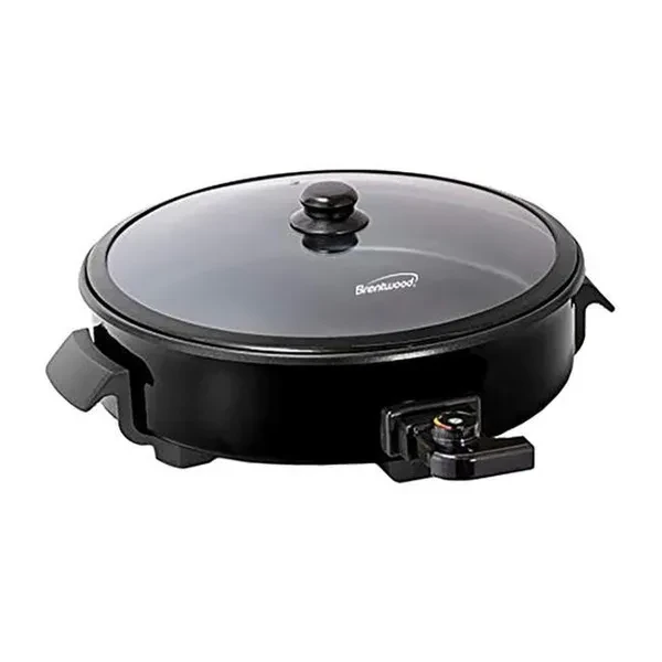 Brentwood Appliances SK-67BK 12 in. Electric Skillet with Vented Glass Lid