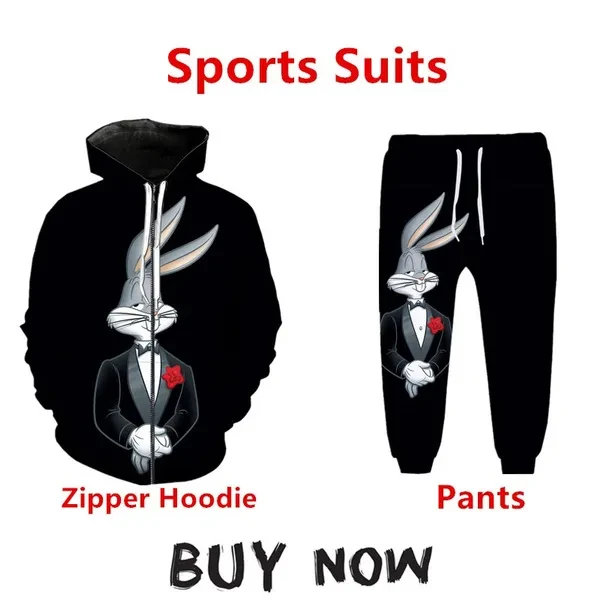Summer New Sports Suit Blood Gang Men's and Women's Set of Casual Street Fashion Zip Hoodie and Jogging Pants