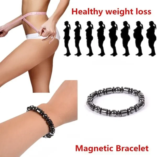 Round Black Stone Magnetic Bracelet Health Care Weight Loss Bracelet
