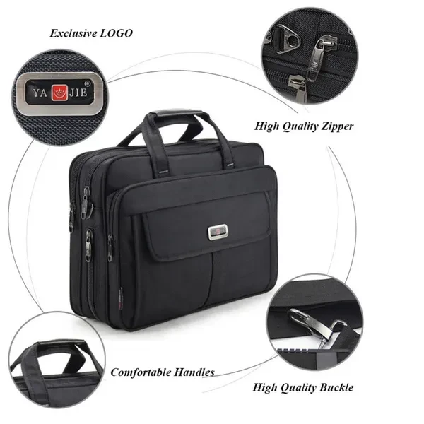 Business Briefcase 15.6 Inch Men Handbags Work Bag for Lawyer Office Handbag Women Waterproof Nylon Laptop Bags