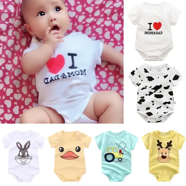 Ready Stock Baby Romper Pure Cotton Short Jumpsuits Newborn Clothes Boys Girls Clothes For 0-24 Months