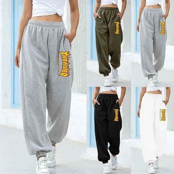 Women's Fashion Loose Casual Solid color Long pants high waist Summer harem pants sport pants joggerpant