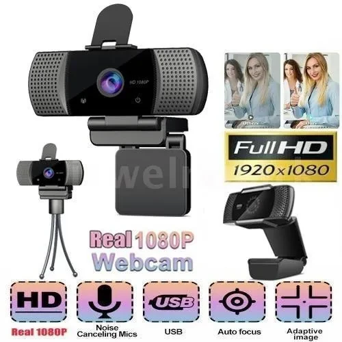 2020 New USB Computer Webcam Full HD 1080P Webcam Camera Digital Web Cam with Micphone for Laptop Desktop PC Tablet Rotatable Camera ( Type A, Type B Optional )