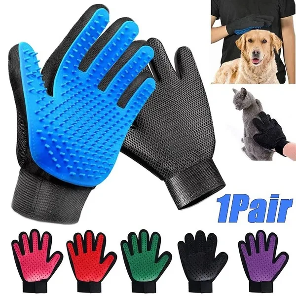 1Pair Fur Care Glove Dogs Cats Animal Hair Brush Fur Care Dog Cat Combs