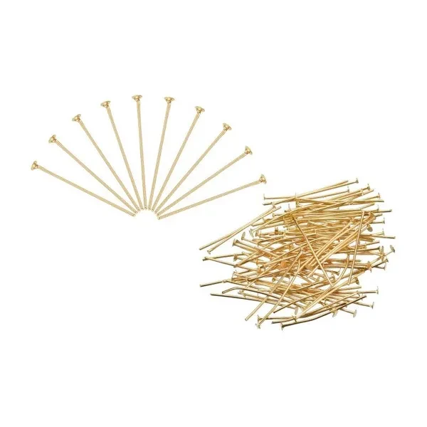 400pcs Flat Head Pins for Jewelry Making Brass Flat Head Pins Jewelry Head Pins for Craft Earring Bracelet Necklace Pendant Supplies 20 Gauge