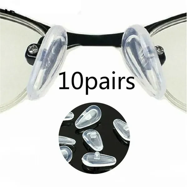 10 Pairs New Arrival Screw-On Type Oval Silicone Eyeglass Sunglass Glasses Nose Pads