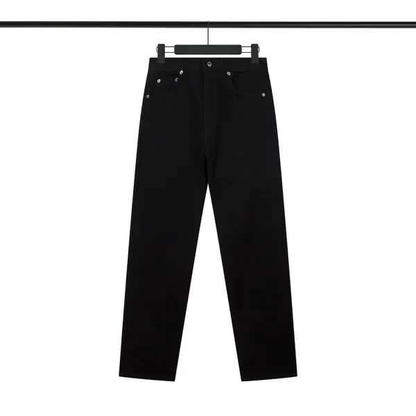 Men's Loose Jeans with Compass Label Denim Trousers Long