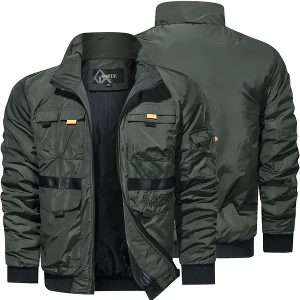 Men Jackets Zipper Bomber Jacket Green Coat Male Windbreaker Outdoor Military Jacket Men Fashion Clothing Autumn Coat Tops