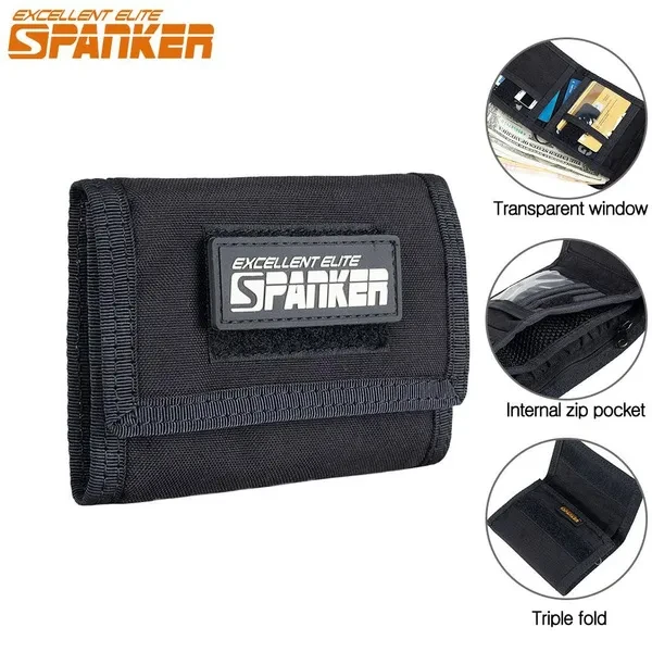 EXCELLENT ELITE SPANKER Nylon Trifold Wallet for Men ID Card Holder Tactical Military Wallet with Coin Pocket Outdoor Wallet